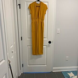 Free People Mustard Jumpsuit Golden Pollen Beach Rita size XS
